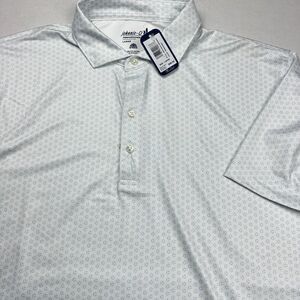 NWT JOHNNIE-O Mens Bridger Permafrost White Golf Polo Performance Shirt Large